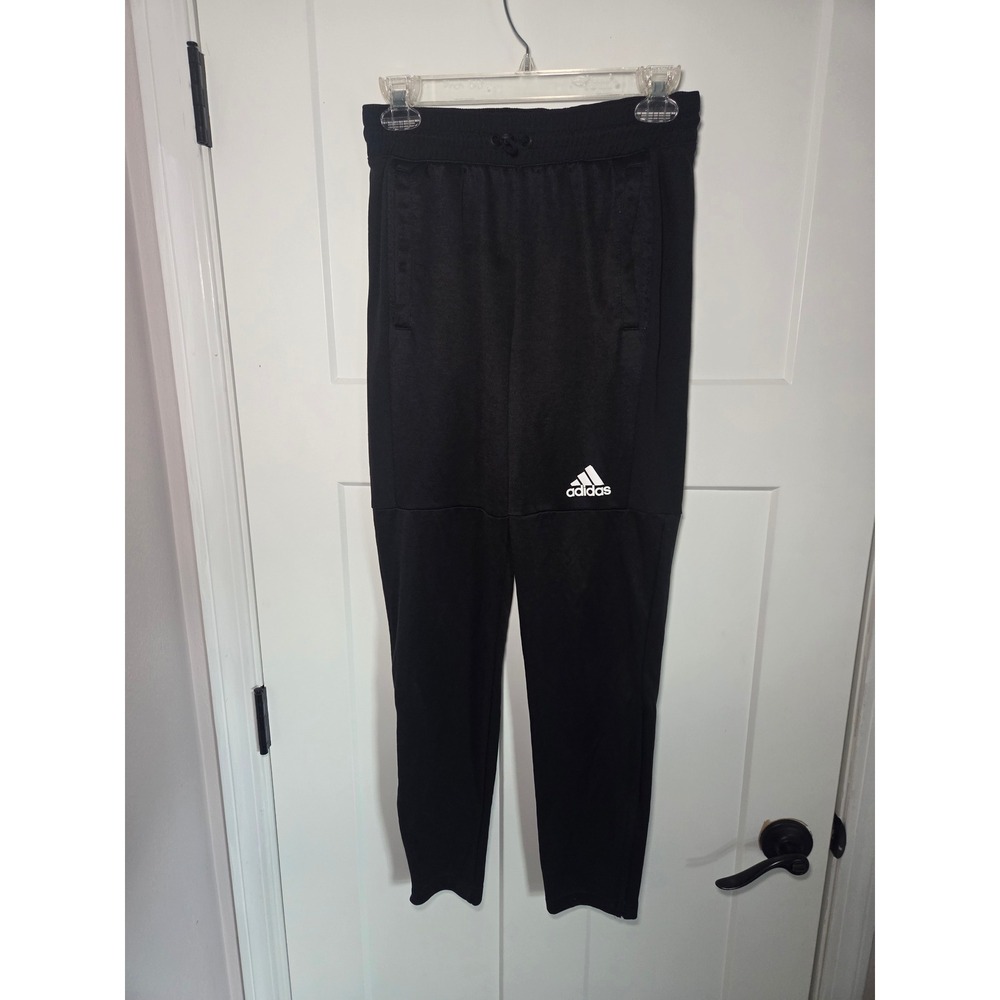 Adidas Mens Black Tapered Athletic Track Pants Small Joggers Training Gym